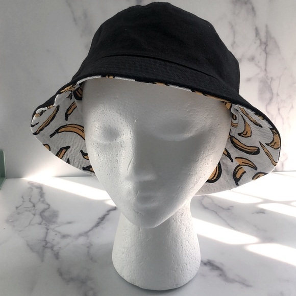 Urban Outfitters Reversible Banana Print Bucket Fisherman Hat Summer Cap Unisex - Picture 10 of 10